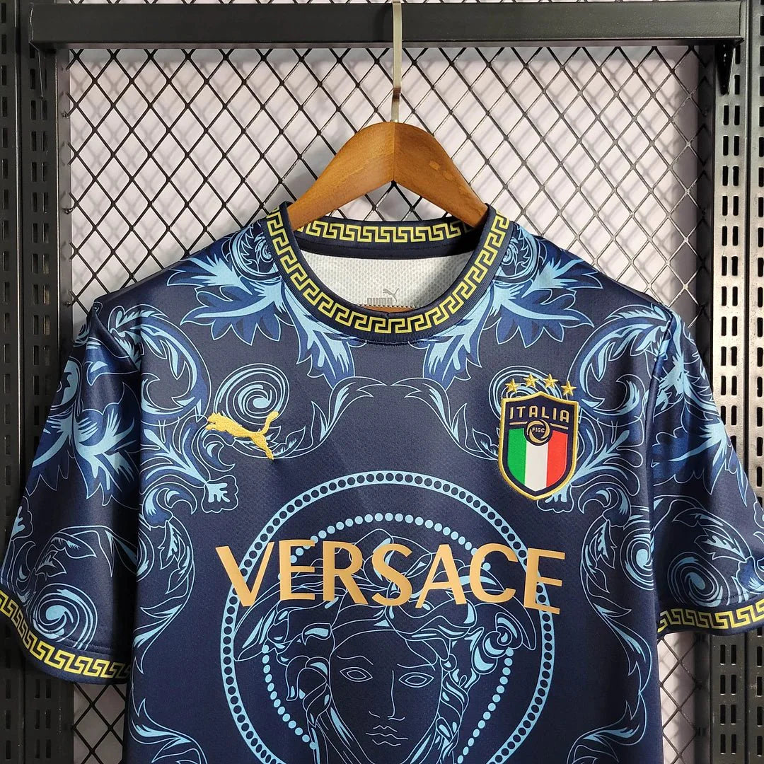 Italy Versace 2024 Blue Special Shirt