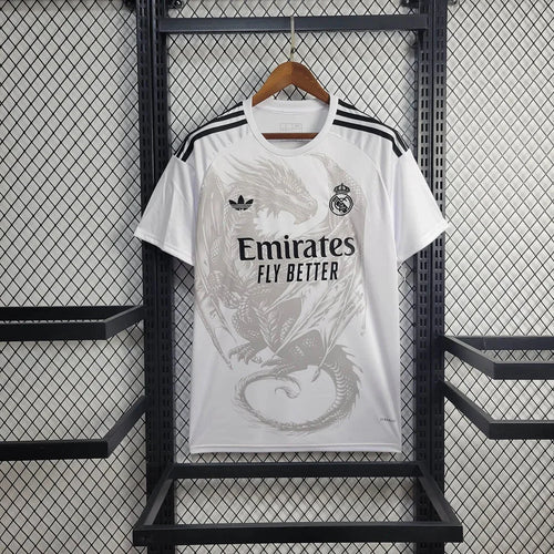 Real Madrid 2025 White Dragon Special Shirt